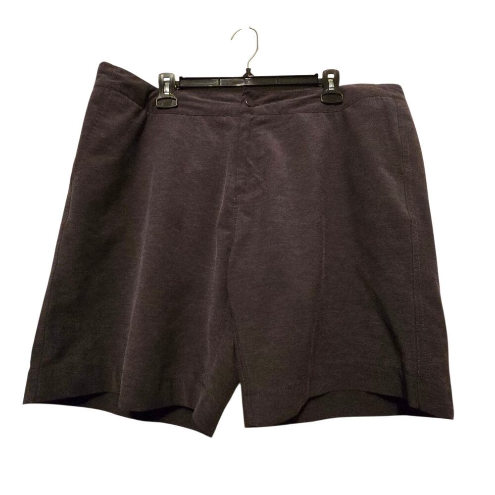 Faherty All Day Shorts Mens 38 Gray Brown Drawstring Stretch Casual 8” Inseam